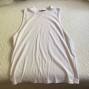 Zara White High Neck Crop Tank